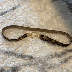 St. John Animal Print Leather & Hide Belt with Gold Accents